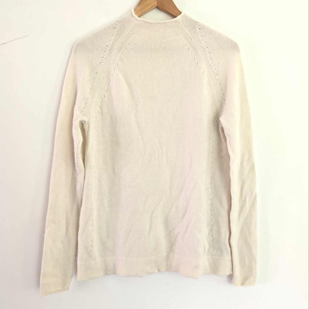 Gap Wool Blend Funnel Neck Sweater Cream Size Medium